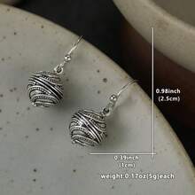 DIYCCPC Minimalist And Elegant Teardrop Design Earrings, Overall Style Gentle And Exquisite, Radiating Oriental Classical Charm - Antique Silver - View 2