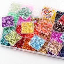約 6720 顆/盒 7mm 28 色管狀玻璃種子珠，適用於珠寶製作、刺繡裝飾 - 彩色 - 查看 4