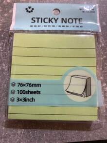 100 Sheets Lined Sticky Notes, 4 Colors Available, Portable Student Notebook, Self-Adhesive Easy To Use, Suitable For Office, Home, School, 2 Sizes Available, Back To School Office Assistant - Multicolor - View 1