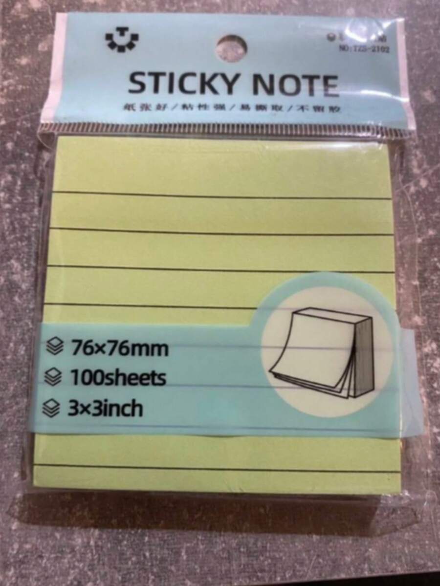 100 Sheets Lined Sticky Notes, 4 Colors Available, Portable Student Notebook, Self-Adhesive Easy To Use, Suitable For Office, Home, School, 2 Sizes Available, Back To School Office Assistant - Multicolor - View 1