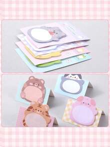 16pcs/320pages Cute Pet Cartoon Stickers (Random Color), Ins Style Animal Memo Decorative Stickers, Suitable For Students And Office, Random Pattern, Back To School Supplies, Birthday And Bachelor Party Decoration Gifts - Multicolor - View 3