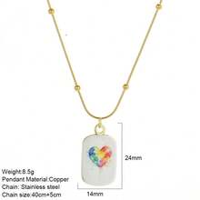 1pc Stainless Steel Chain Star Pendant Necklace, Sun Moon Star Oil Drop Exquisite Pendant Necklace, Flower Pattern Charm, Women's Fashion Jewelry, Vacation Accessory - Multicolor - View 15