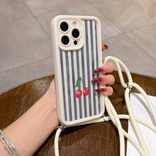 Convenient Lanyard Phone Case With Multi-Functional Adjustable Lanyard And Crossbody Shoulder Strap, High Bamboo Antique White, Easy And Convenient TPU Shockproof Protective Case Compatible With Apple Phones - Antique White - View 4