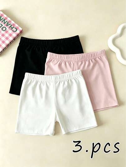 1/3 Packs Toddler & Girls Soft Elastic Cycling Cartwheel Shorts, Great For Layering Under Dresses & Dance Skirts, Back To School, Perfect Gift