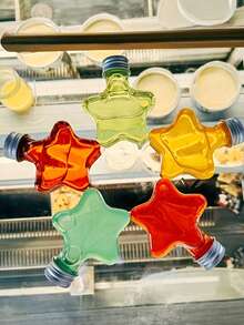 5pcs Transparent Plastic Decorative Bottles With Aluminum Caps, Creative Star-Shaped Small Containers, 1.69oz Clear PET Star Bottles, For Craft Making, Storing Small Items And Liquids, Sand Art Creation, Wish Bottles, Party Decorations - Transparent Five-star Bottle - View 4