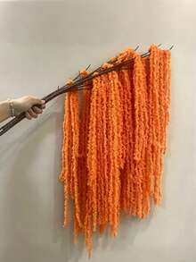 5/3/1pc Orange Artificial Wisteria Pendant, Lover's Tear Pendant Plant, Silk Artificial Amaranth Wedding Pendant, Orange Wedding Flowers, Waterfall Wedding Bouquet, Suitable For Wedding Decoration, Background Decoration, Hotel Decoration, DIY Floral Art, Vase Filler, Wall Decoration, Autumn Decoration, Room Decoration, Home Decoration, Living Room Decoration, Bedroom Decoration, Party Decoration - Orange - View 6