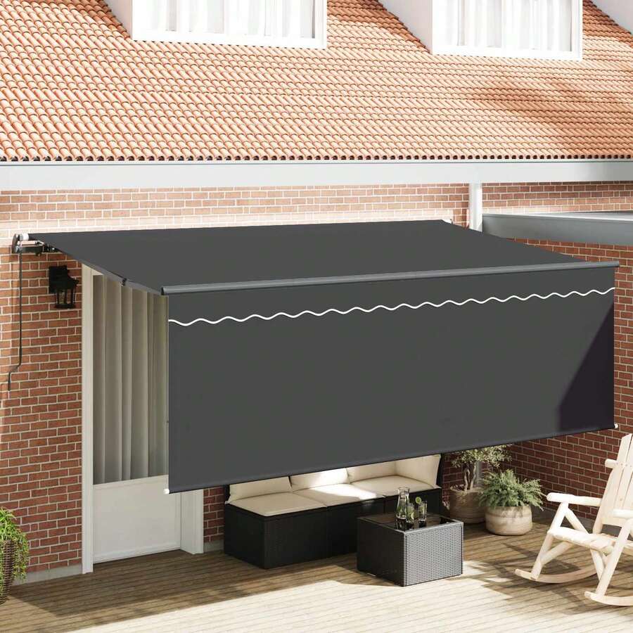 vidaXL Store banne rétractable anthracite, 350 x 200 cm. Pour plus de détails, veuillez consulter la suite. Ce produit convient aux balcons, jardins, abords de piscine et peut également servir d'élément décoratif pour votre maison. - Multicolore - Voir 1