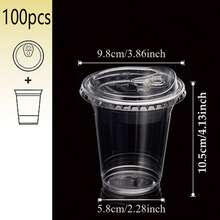 16oz/400ml Set Transparent Cup With Lid, Thickened Reusable Direct Drinking Lid Ice Cup, Smoothie Cup, Suitable For Cold Drinks, Juice And Milkshakes - Halloween/Christmas/Birthday Party Essential - Clear - View 19