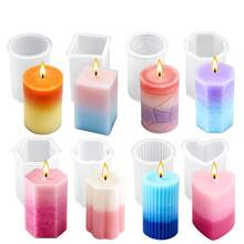 4pcs Candle Silicone Molds, Pillar Candle Molds, Reusable Cylindrical/Hexagonal/Heart/Flower/Square Shaped Resin Molds, Soft Silicone Smooth Demolding, Suitable For Handicrafts, Candle Making, Resin Casting, Handmade Soap Making - Transparent - View 12