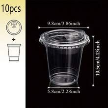 16oz/14oz Set Clear Cups With Lids, Straight Lid Iced Drink Cups, Smoothie Cups, Suitable For Cold Drinks, Juices And Milkshakes - Halloween/Christmas/Birthday Party Essentials [Reusable] - Transparent - View 13