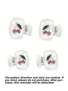 Crystal Cherry Pattern Toothbrush Holder, Suitable For Various Toothbrush Sizes, With Ventilation Holes To Keep Brush Head Clean And Dry, Transparent Dust-Proof Toothbrush Cover, Cute Bathroom Accessory, For Travel And Daily Use - Multicolor - View 5