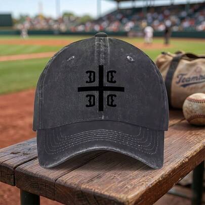Exquisite Serbian Cross Washed Baseball Cap With Adjustable Buckle Design, Lightweight And Breathable, Unisex For All Seasons, Suitable For Daily