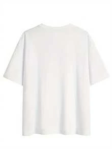 T-shirt d'été pour femme, impression recto-verso, style tendance et frais, motif livre et café, col rond, manches courtes, épaules tombantes, coupe ample et décontractée. - Blanc - Voir 3