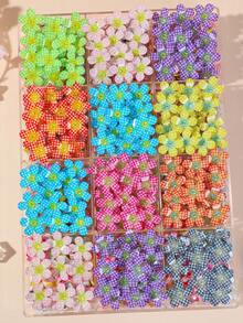 22/5 pezzi Fermagli per capelli floreali multicolore per ragazze, accessori per capelli, fermagli per la parte posteriore della testa, fermagli laterali, fermagli a coccodrillo per uso quotidiano - Multicolore - View 8