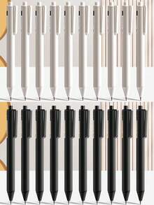 20pcs Black & White Retractable Gel Pens, INS Style Student Exam Quick-Dry 0.5mm Black Ink ST Pens, Barrel-Packed Japanese Style Retractable Gel Pens, Large Capacity Writing Pens For Students, Office And Signing, Back To School - Multicolor - View 3