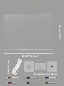 Pizarra de planificación diaria/mensual para pared sin taladro, acrílico transparente borrable, juego completo, 4 estilos: lista de verificación mensual con columna de recetas, planificador semanal estándar con área de notas, planificador semanal artístico minimalista, pizarra de notas sin cuadrícula en blanco (incluye 6 marcadores de pizarra blanca de colores), planificación de tareas diarias/mensuales para el hogar - Multicolor - Ver 12