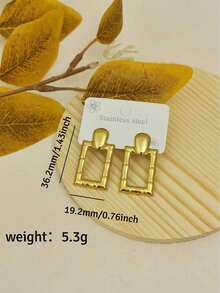 Boucles d'oreilles vintage dorées pour femmes, boucles d'oreilles pendantes longues en forme de goutte d'eau en acier inoxydable, bijoux de plage imperméables pour vacances d'été, bijoux de vacances pour femmes - Doré - Voir 31