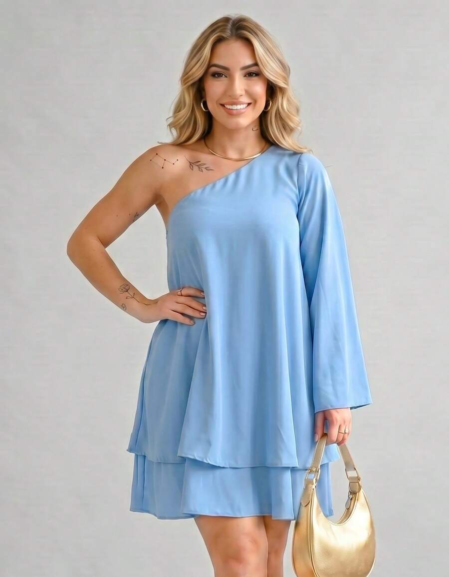 Vestido Feminino Curto Casual Festa Feminino Modinha Menina Moderna Mula Manca