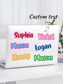 Graffiti Name Stickers: Customizable Text, Waterproof Personalized Sticker Labels. Custom Graffiti Name Stickers: Personalized Die-Cut Vinyl Stickers. - Multicolor - View 6