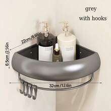 1pc Minimalist Aluminum Triangular Bathroom Storage Rack, Drill-Free Wall-Mounted Triangle Shelf, Available In 2 Colors. Bathroom Drainage Basket, Sink/Vanity Storage Rack, Multi-Functional Space-Saving Accessory. - Multicolor - View 13