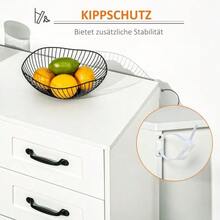HOMCOM White Sideboard With 4 Drawers, Adjustable Shelf And Anti-Tip Protection For The Kitchen And Living Room - 白色 - 查看 6