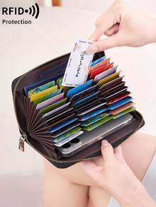 FOREVER MIYIN Fashionable Large Capacity Long Wallet For Women, Embossed Floral, Multi-Card Slots With Wrist Strap Zipper Wallet, RFID Anti-Theft Minimalist Clutch, Suitable For Daily Use, Business Commute, Shopping, Travel - Multicolor - View 3