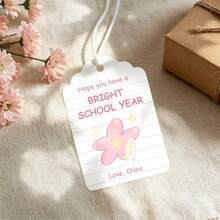 Personalized Custom Gift Hang Tag Editable Text, Pastel Hand Drawn Flower Bow Backpack Tag, Back To School Gift Box Label, Wedding Guest Favor Tag, Bridal Shower Party Decor, Multi-Scene Hang Label For Candy Box & Handmade Gift Wrapping - Custom Hang Tags - View 6