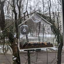 1/2pcs Outdoor Bird Feeder Bird House, Window Bird Feeder With Strong Suction Cups, Suitable For Wild Birds, Cardinals, Bluebirds, Transparent Acrylic Bird Seed Container, Indoor/Outdoor Garden Hanging Bird Feeding Station - Multicolor - View 4