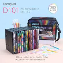 Languo 252/168/99/72/45pcs Colorful Gel Pen Set - Neutral Point (0.6mm), Marker Pen Colorful Set, Needle Pen Ballpoint Pen Fine Line Pen, Perfect For Vibrant Colorful Writing And Sketching, Smooth Writing, Used For Painting, Highlighting, Note-Taking, Making Manuals, Office Use - Multicolor - View 4