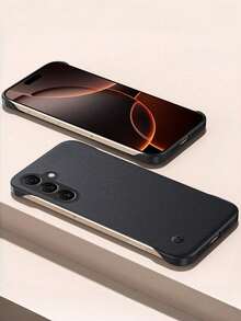 Galaxy S26 Ultra S25 Edge S24 S23 S22 Plus S21 S20 Ultra S20 Plus FE Note10 Note20 Ultra 適用超薄無框砂岩啞光硬殼手機保護套，防摔防震全鏡頭保護蓋 - 黑色 - 查看 3