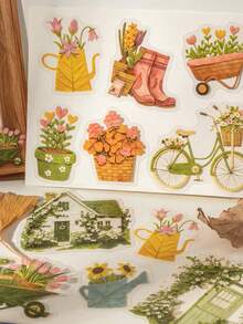1 Pack 30pcs Vintage Autumn Farm Stickers For Planner DIY Collage Decoration Scrapbook Journal - Picking Autumn Handmade - View 1