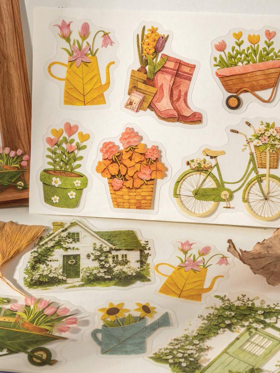 1 Pack 30pcs Vintage Autumn Farm Stickers For Planner DIY Collage Decoration Scrapbook Journal - Picking Autumn Handmade - View 1