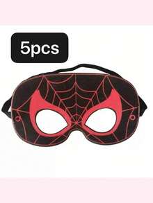 5pcs, Marvel Spider-Man Felt Mask, Elastic Band Eye Mask, Halloween Costume Accessory, Birthday Party Small Gift, Carnival Outfit Photo Prop, Marvel Role Play Gift - Multicolor - View 7