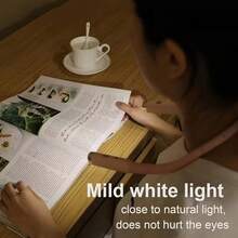 1pc LED Neck Reading Light, USB Rechargeable LED Hands-Free Flashlight, Neck Lamp, Reading Light, Book Light For Reading In Bed, Perfect For Reading, Knitting, Camping, Repairing, Running. - 3-color Adjustable Light - View 4