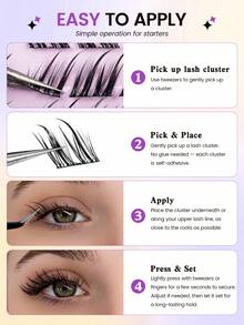 MAANGE 60 Clusters C-Curl Cat Eye Sexy Single-Stem Faux Eyelashes, Cat Eye Fox Style False Lashes, Glue-Free Easy Wear, Elongate Eye Tail And Enlarge Eyes, Loose Segmented Natural False Eyelashes, Beginner Friendly, Reusable, Single Lash Clusters, Lash Clusters, Single Stem Lashes, False Eyelashes, Eyelashes - C - View 8