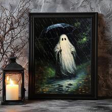 1pc Canvas Wall Art, Framed Wall Decor, Atmospheric Rainy Night Umbrella Ghost Forest Path Canvas Hanging Painting, Eerie Pastoral Vintage Oil Painting Frameless Poster, Aesthetic Hanging Decorative Print, Suitable For Modern Home Decor, Room Decor, Dorm Decor, Bedroom Decor, Living Room Decor - Umbrella Ghost - View 11