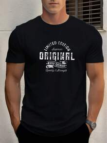 Men's ORIGINAL Pattern Summer Casual Crew Neck Short Sleeve T-Shirt - 白色 - 查看 6