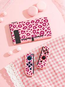 1pc Simple Pink Purple Leopard Print Switch2 (2025)/Switch NS/Switch OLED Compatible Game Console Accessory Set, Game Console Protective Case/Controller Shell/Storage Bag, TPU Soft Shell, Beautiful & Practical, Portable Stand, Portable Travel, Anti-Drop Anti-Scratch, Anti-Fouling, Fashionable Romantic Gift - Multicolor - View 5