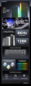 AULA HERO 75 HE 高性能電競磁軸鍵盤，藍牙/2.4G/無線，0.01mm RT 精度、8KHz 輪詢率與 160K 掃描率，RGB 背光與多功能旋鈕 - 查看 3