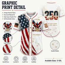Unisex Patriotic Baseball Jersey, 1776-2026 Eagle Flag Vintage Shirt For 4th Of July - BQ6901 - View 10