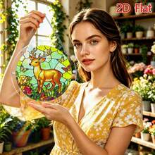 2D Flat Acrylic Puzzle Sun Catcher 83 Pieces, Golden Deer & Floral Theme Sun Catcher Puzzle, Home & Garden Decor, Suitable For Christmas, Thanksgiving, Anniversary, Birthday, Father's Day Gifts - A - View 7