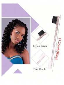 1pc/3pcs Pink Glitter Transparent Hair Comb Set, Edge Hair Comb + Bristle Smoothing Comb + Pointed Tail Sectioning Comb, Professional Styling Tools For Women, Minimalist Practical Daily Braiding Makeup Travel Gift (1pc Glossy Random Color And Style) - Baby Pink - View 6