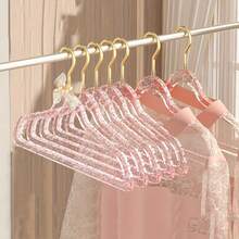 30pcs Windproof Shiny Crystal Acrylic Transparent Clothes Hangers - Gold - View 3