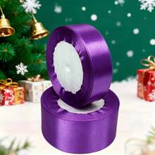2 Rolls Deep Purple Satin Ribbon, (1.57 Inch + 1 Inch Wide), 900 Inch Long, Satin Ribbon For Cake, Candy Box Packaging Decoration, Wedding Handmade Rose Hair Clip Ribbon, Valentine's Day, Mother's Day, Christmas Decoration Bow Ribbon Gift Decoration Ribbon - 2pcs deep purple - View 2