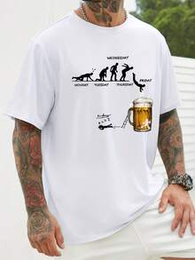 Men'S 180G 100% Casual T-Shirt, Plus Size - 白色 - 查看 1