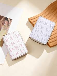 Compact Portable Multi-Function Card Holder, Women's Bowknot Card Storage Bag, Sweet Cartoon Mini Coin Purse, Multi-Slot ID Card Accordion Wallet - Multicolor - View 4