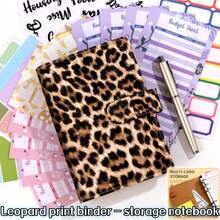 1pc A6 Planner Notebook With Zipper Pocket, Creative Leopard Print Loose-Leaf Binder, Budget Tracker, Cash Budget Organizer, 3D Planner, Magnetic Closure, For Cash Budgeting And Photo Storage, School And Office Supplies, Travel Accessories, Gift For Family And Friends, Leopard Print, Travel Essential, University Essential, Stickers, Pens, Education, Colors, School Supplies, Pen Holder, Pencil Case - Multicolor - View 2