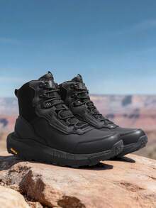 Men's HydroRange Tactical Boots - Lightweight Waterproof Leather Combat Footwear With Enhanced Cushioning, Arch Support, And Anti-Slip Technology - 黑色 - 查看 1