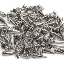 70 Sets Silver Mixed Shape Spikes And Studs Cone Spikes Leather Rivet Kit For Clothing Shoes Belts DIY - A - View 10