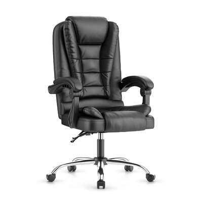Ergonomischer Bürostuhl von Baroni Home in Kunstleder mit verstellbarer Rückenlehne und Höhe, 360° drehbar, bequemer gepolsterter Sitz, ideal für Arbeitszimmer und Büro.